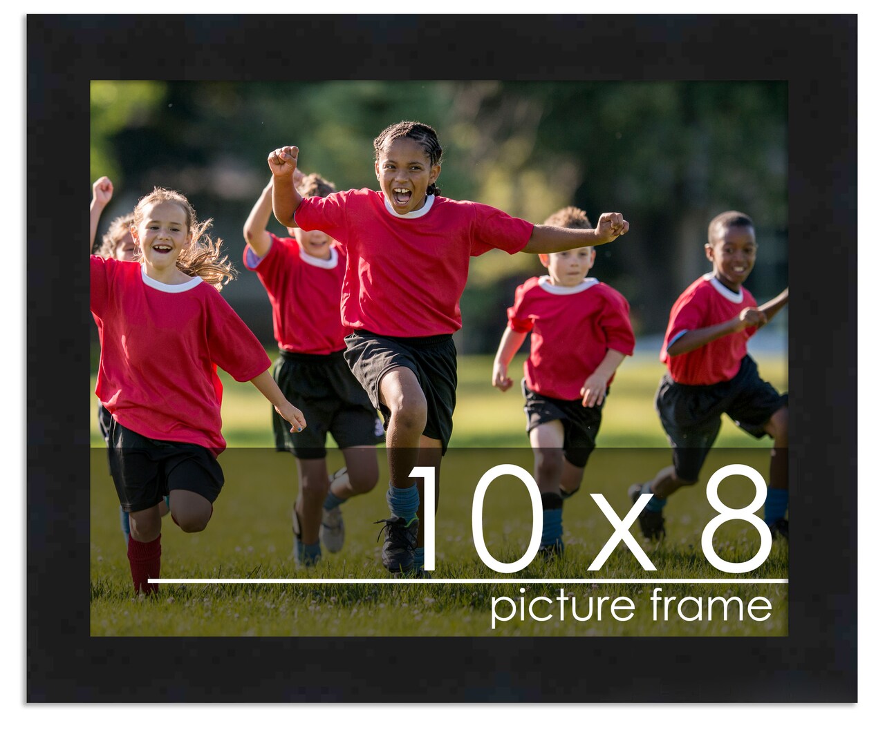 Photo Size Simple Black Picture Frame - UV Acrylic, Foam Board Backing, Hanging Hardware